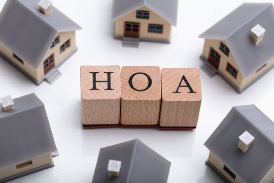 Letter blocks showing HOA