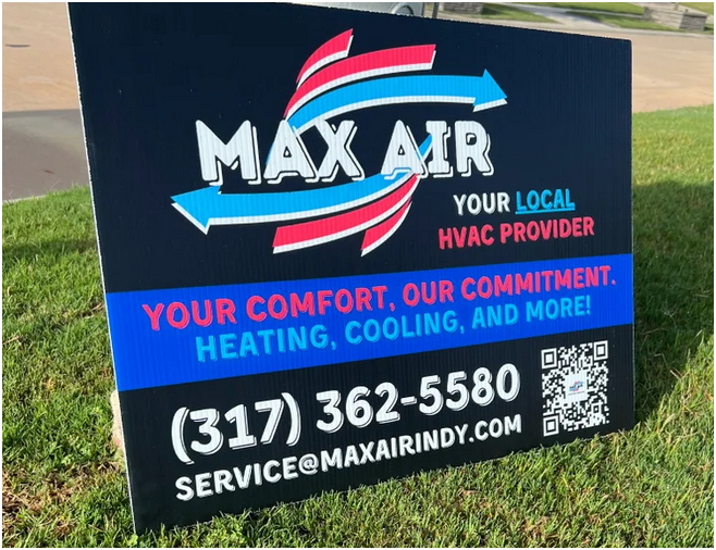 Hvac business ad yard sign