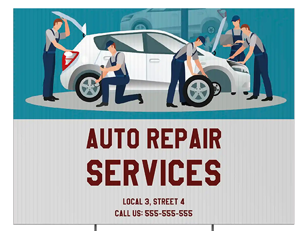 Custom Outdoor Yard Signs Multiple Sizes Automotive Sign