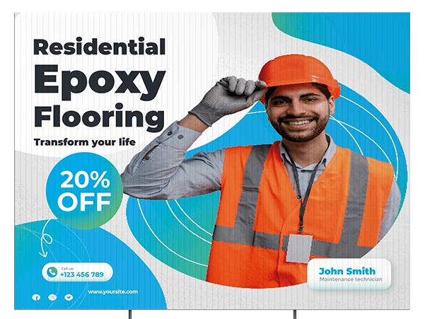 Custom Outdoor Yard Signs Multiple Sizes Epoxy Flooring Sign