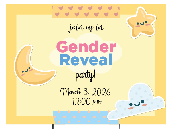 Custom Outdoor Yard Signs Multiple Sizes Gender Reveal Sign