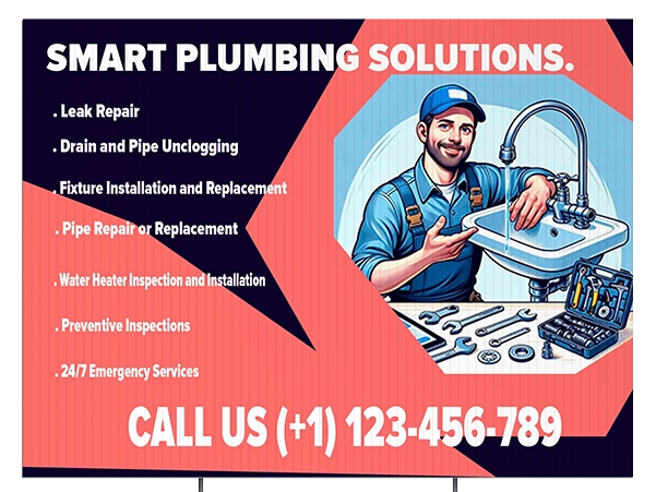 Custom Outdoor Yard Signs Multiple Sizes Plumbing Sign