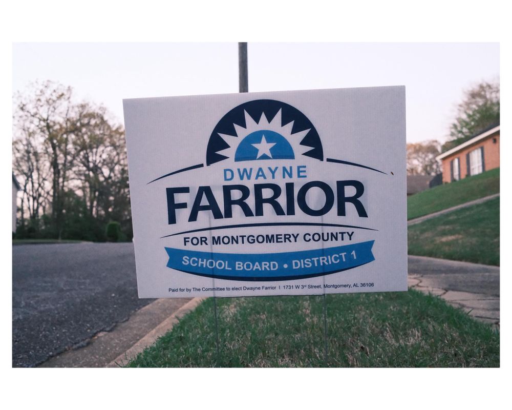 customer photos of yard sign plus