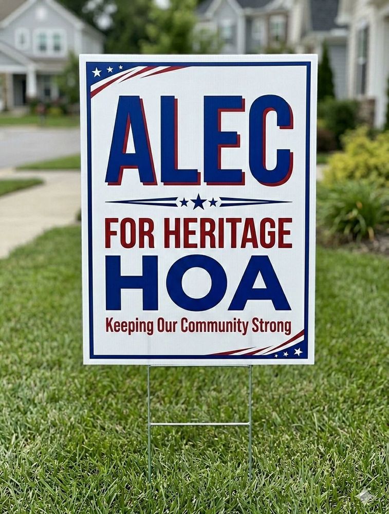 customer photos of yard sign plus