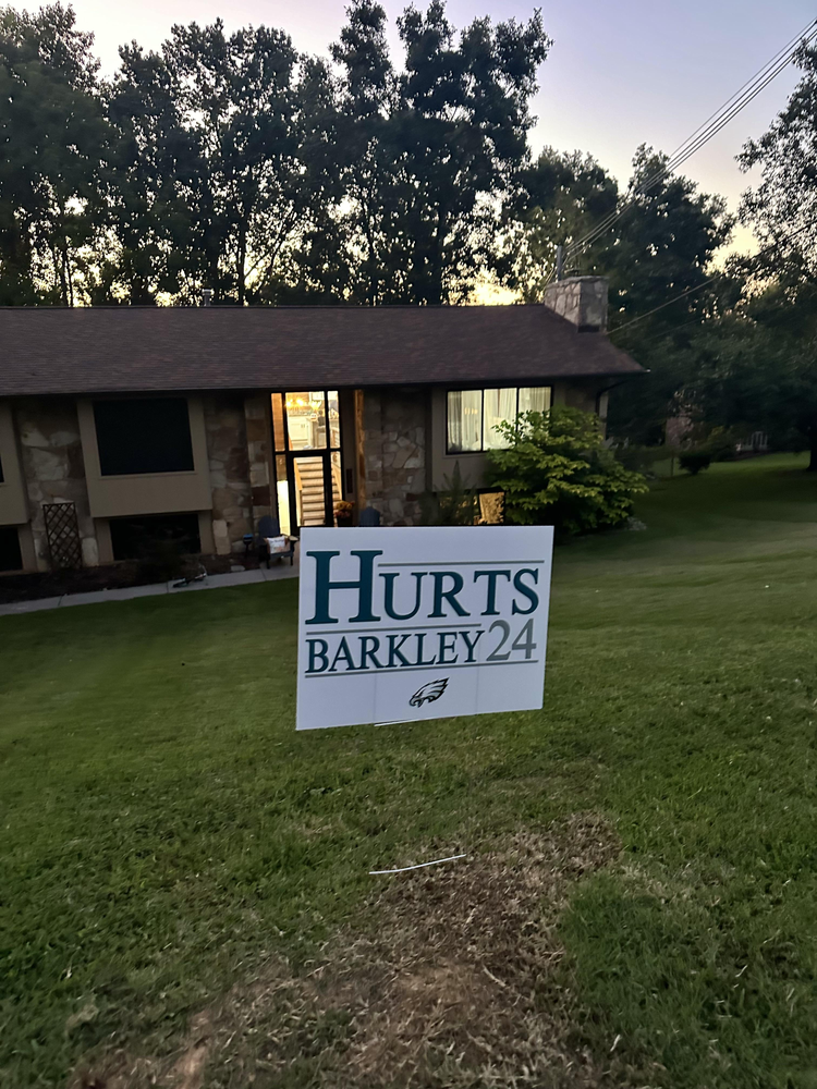 customer photos of yard sign plus