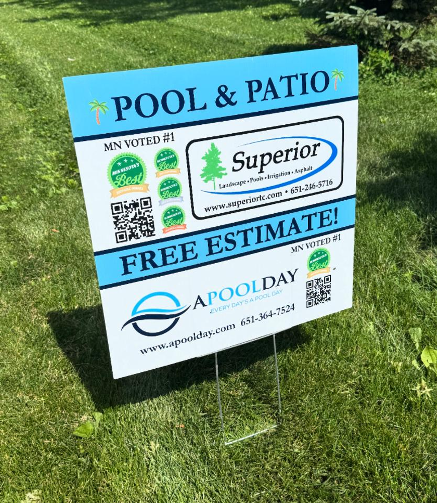 customer photos of yard sign plus