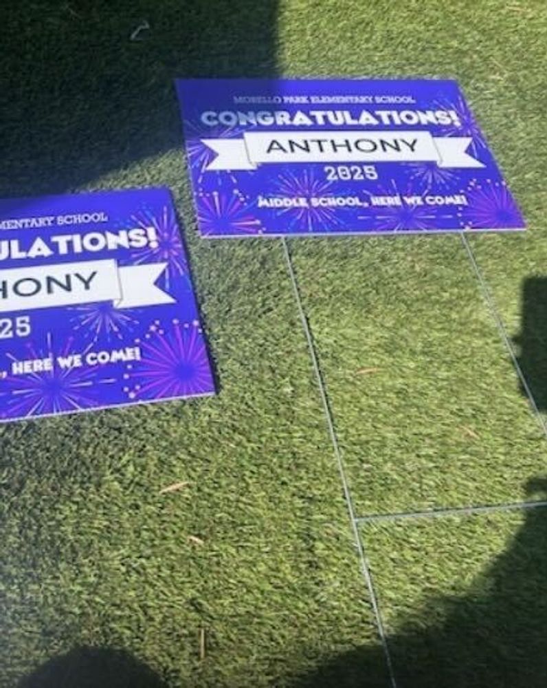 customer photos of yard sign plus