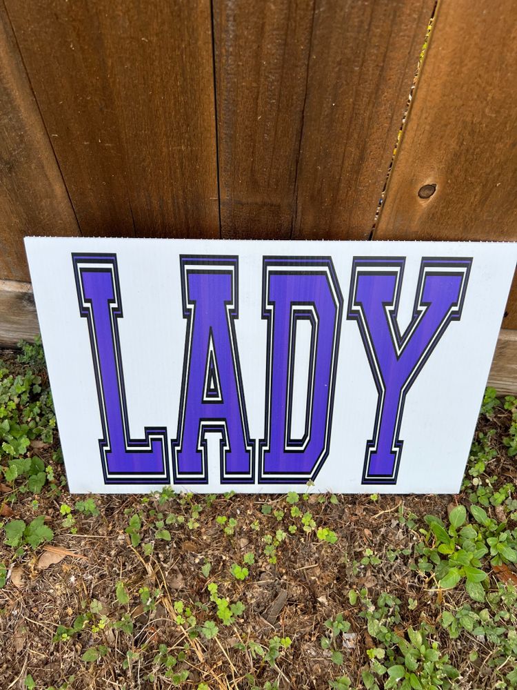 customer photos of yard sign plus