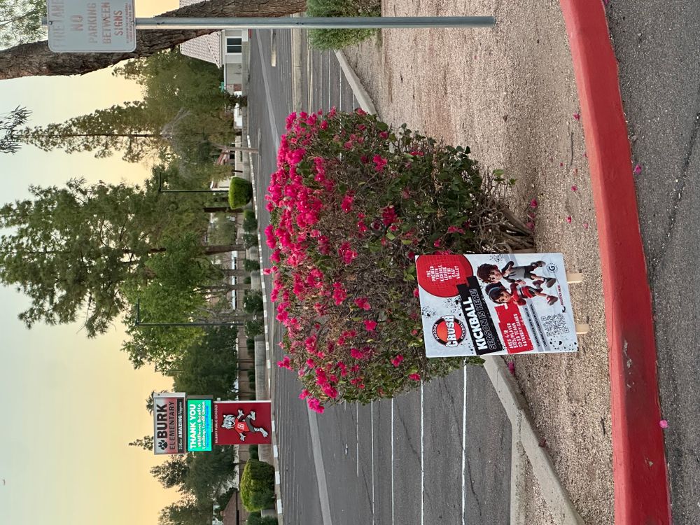 customer photos of yard sign plus