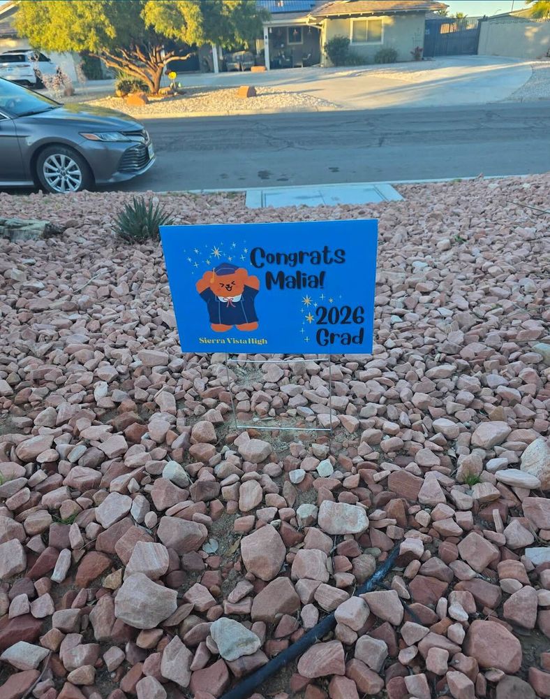 customer photos of yard sign plus