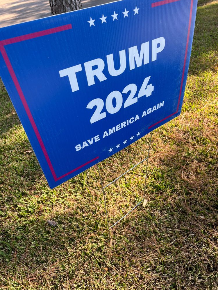 customer photos of yard sign plus