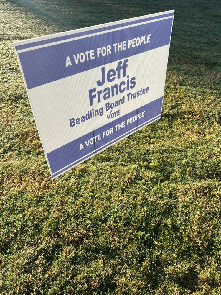 customer photos of yard sign plus