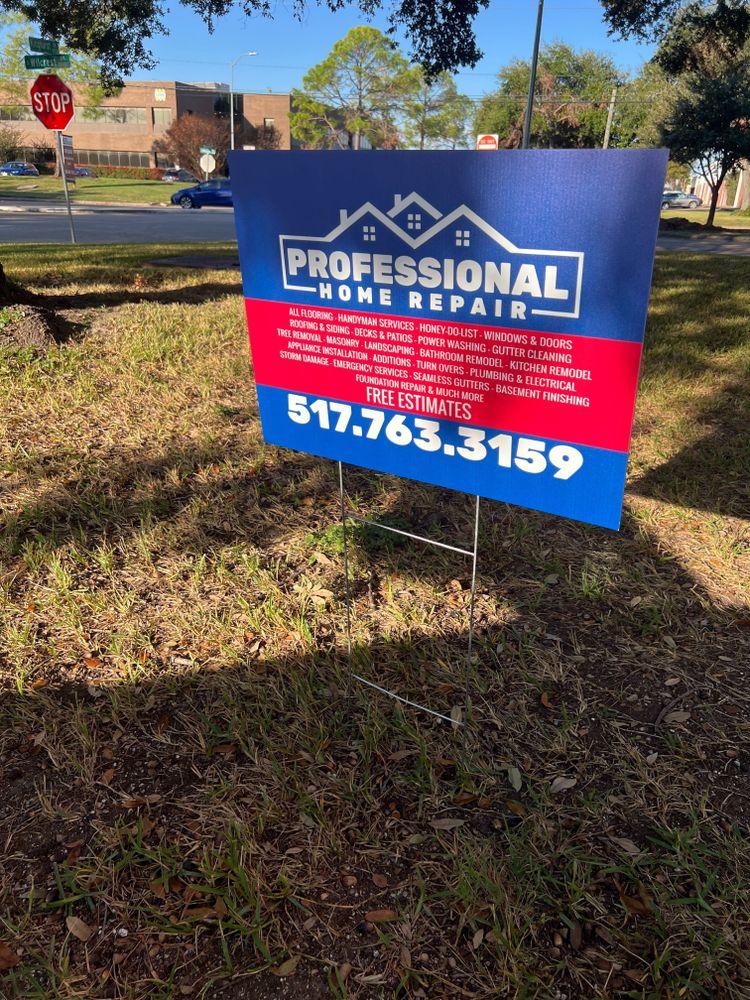 customer photos of yard sign plus