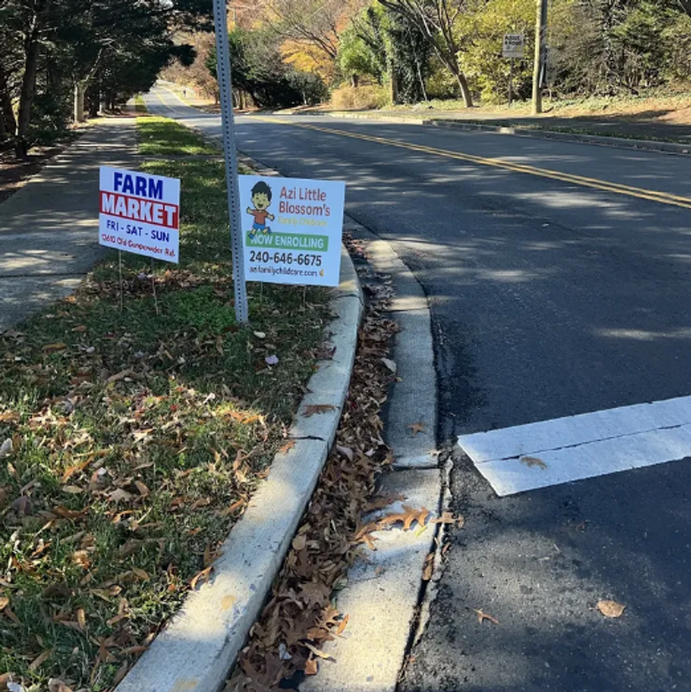 customer photos of yard sign plus