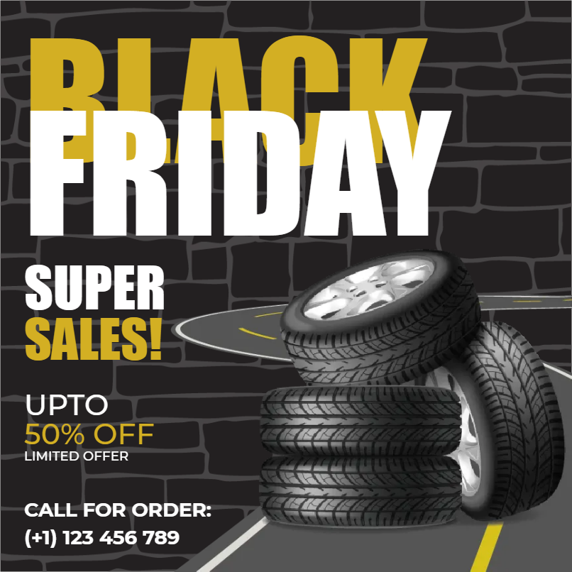 Custom Outdoor Yard Signs Multiple Sizes Black Friday Tires