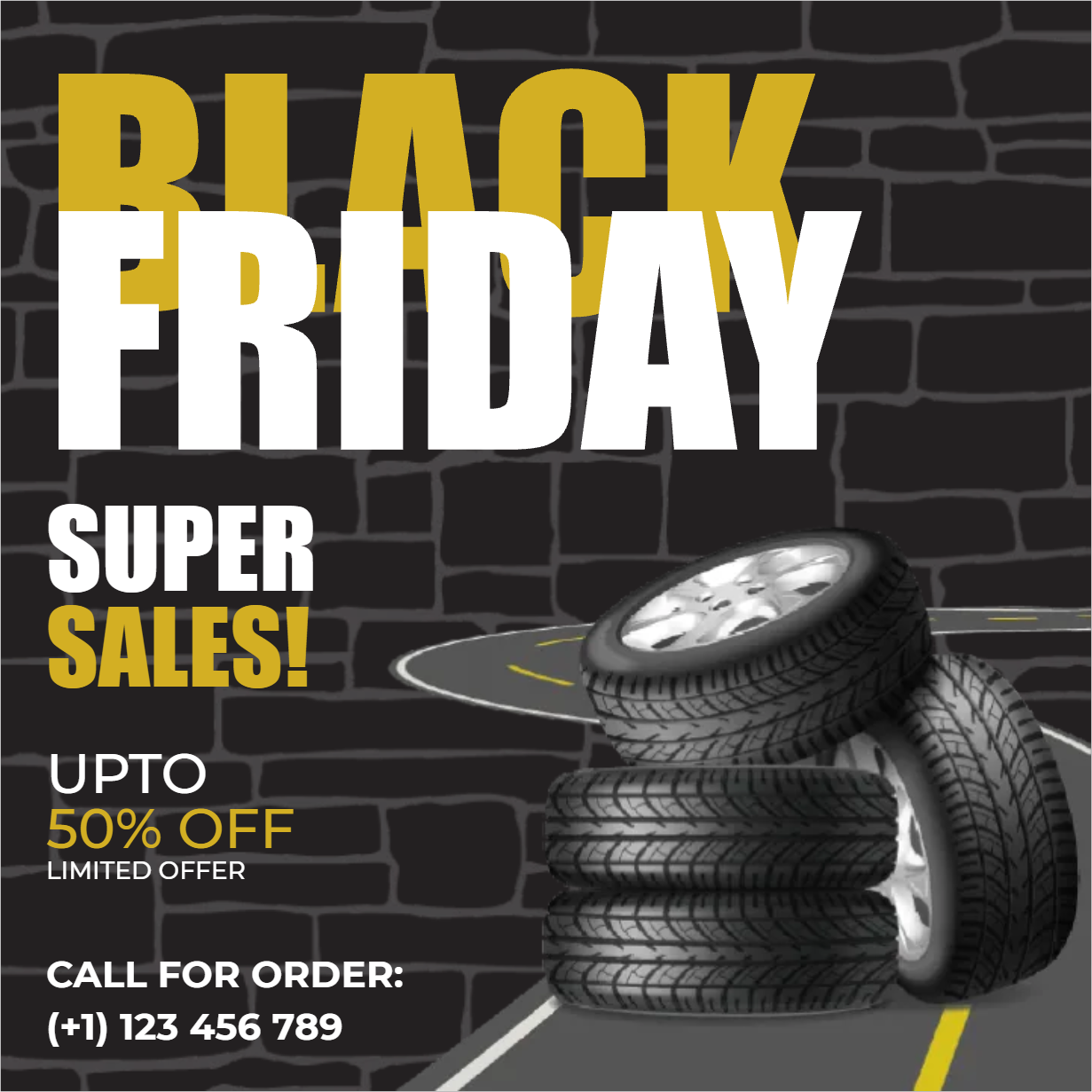 Custom Outdoor Yard Signs Multiple Sizes Black Friday Tires