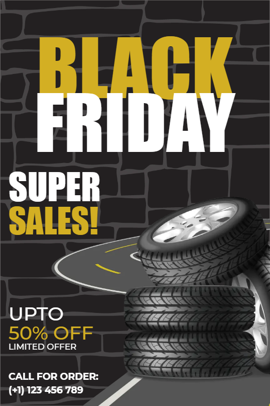 Custom Outdoor Yard Signs Multiple Sizes Black Friday Tires