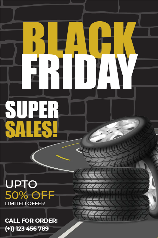 Custom Outdoor Yard Signs Multiple Sizes Black Friday Tires