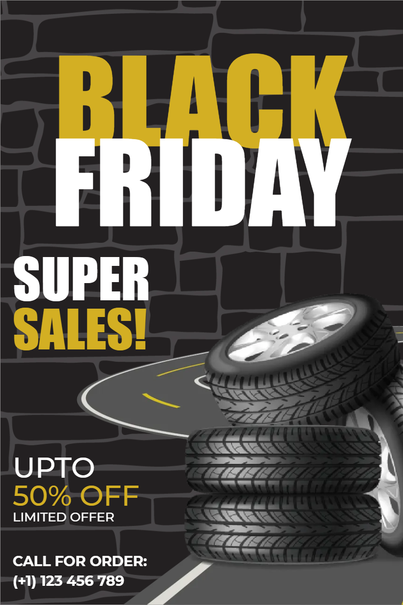 Custom Outdoor Yard Signs Multiple Sizes Black Friday Tires