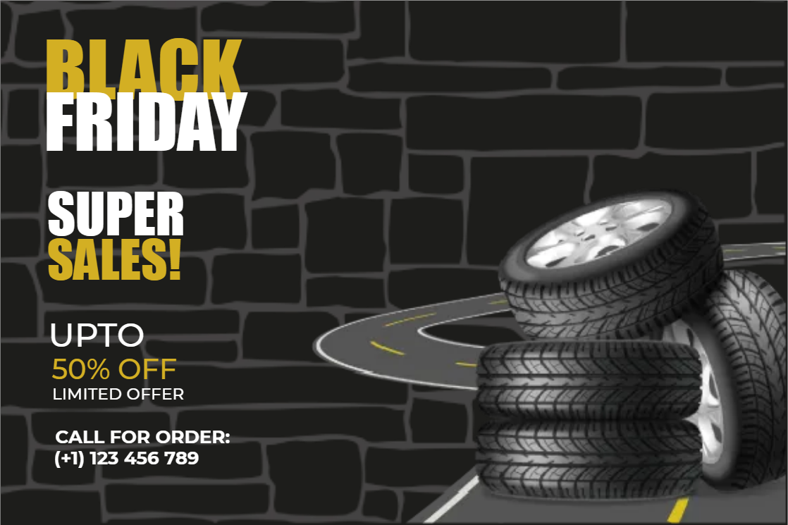 Custom Outdoor Yard Signs Multiple Sizes Black Friday Tires