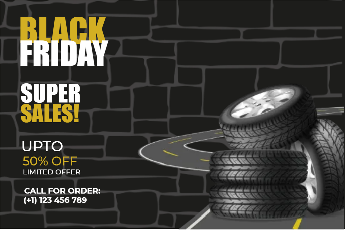 Custom Outdoor Yard Signs Multiple Sizes Black Friday Tires