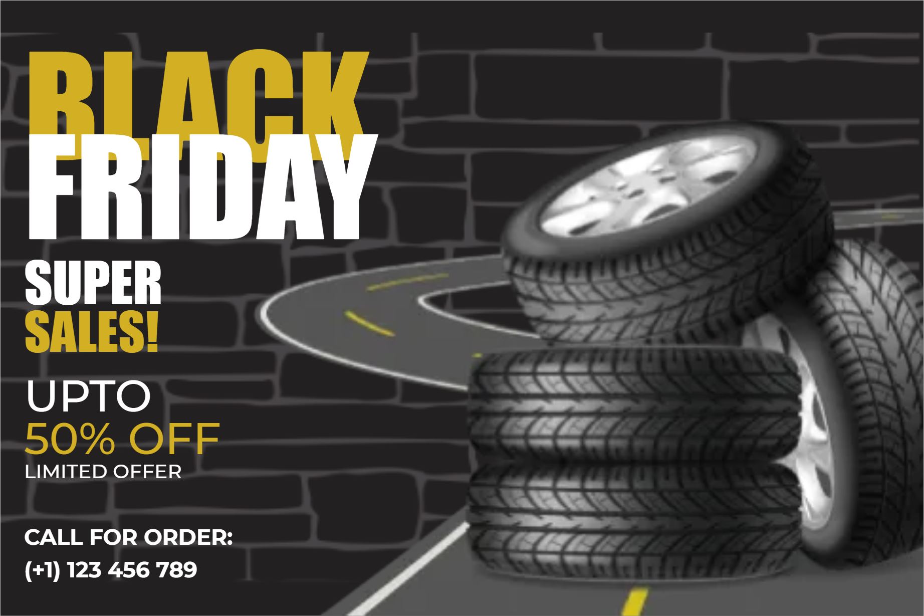 Custom Outdoor Yard Signs Multiple Sizes Black Friday Tires