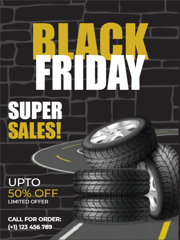 Custom Outdoor Yard Signs Multiple Sizes Black Friday Tires
