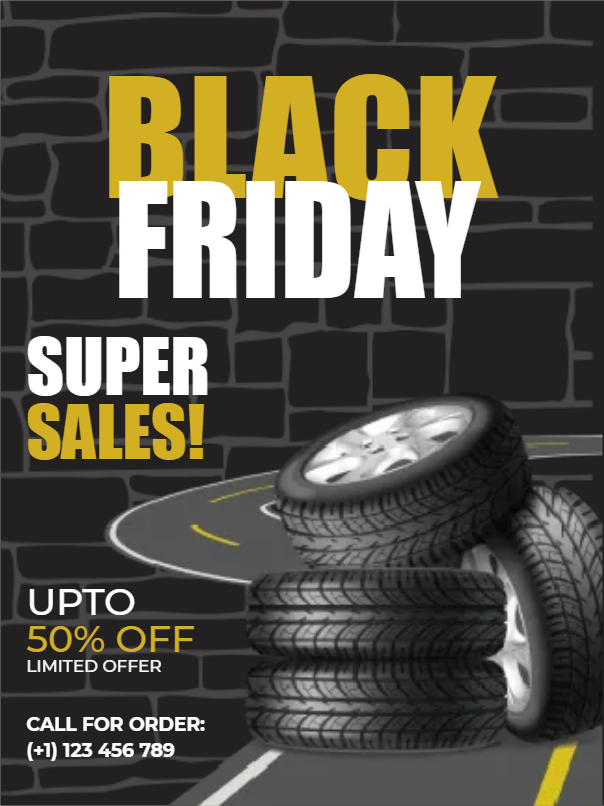 Custom Outdoor Yard Signs Multiple Sizes Black Friday Tires