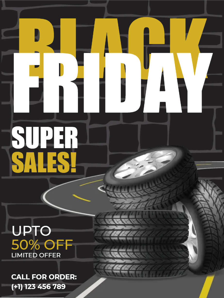 Custom Outdoor Yard Signs Multiple Sizes Black Friday Tires