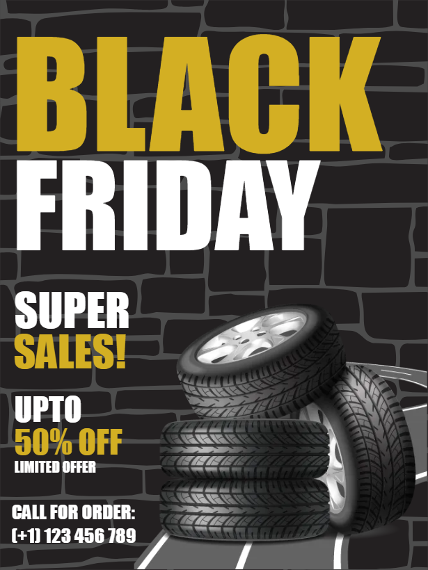 Custom Outdoor Yard Signs Multiple Sizes Black Friday Tires