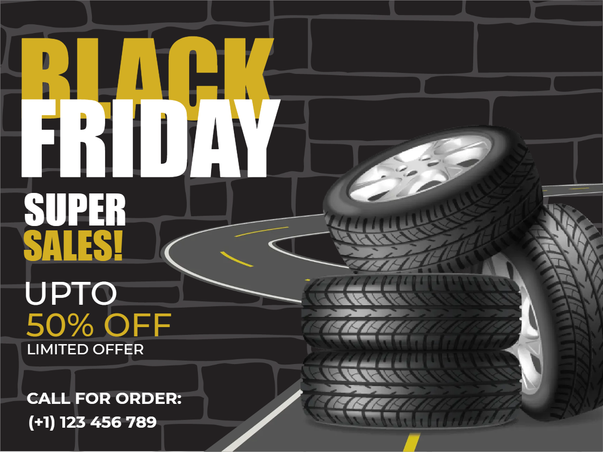 Custom Outdoor Yard Signs Multiple Sizes Black Friday Tires