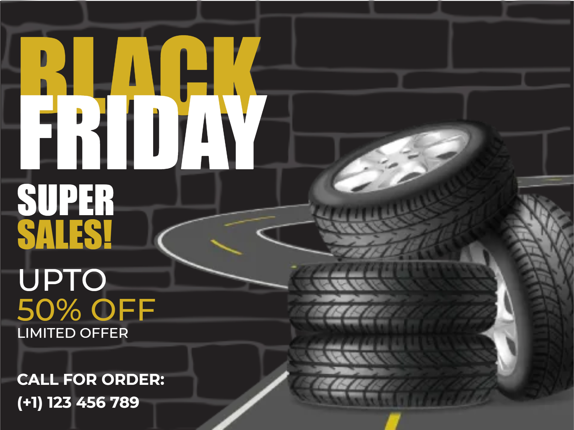 Custom Outdoor Yard Signs Multiple Sizes Black Friday Tires