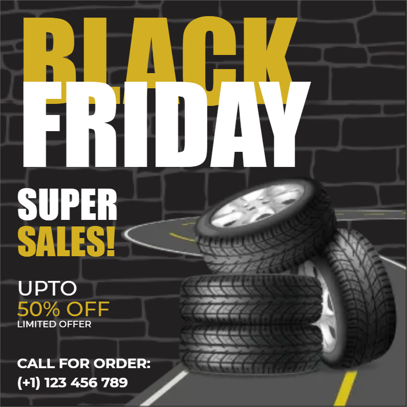 Custom Outdoor Yard Signs Multiple Sizes Black Friday Tires