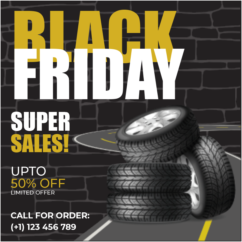 Custom Outdoor Yard Signs Multiple Sizes Black Friday Tires
