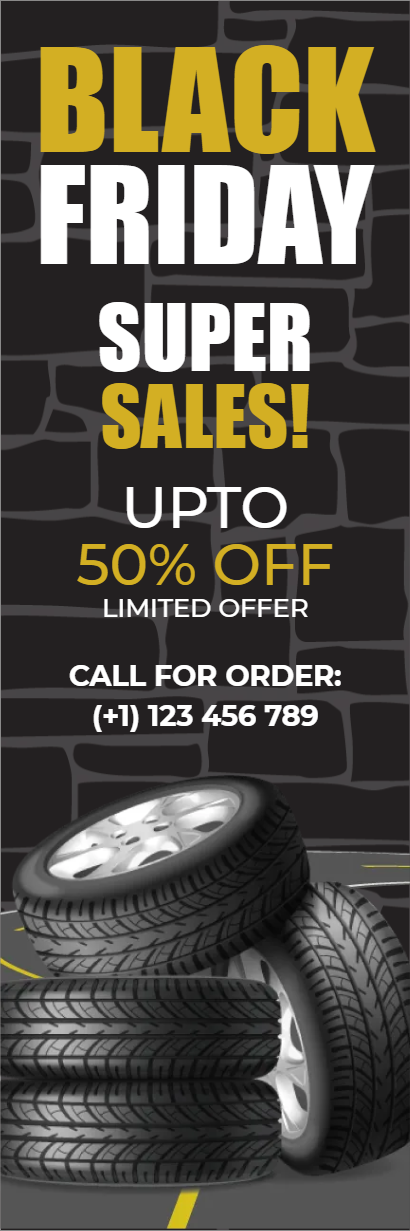 Custom Outdoor Yard Signs Multiple Sizes Black Friday Tires