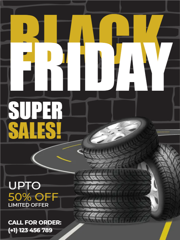 Custom Outdoor Yard Signs Multiple Sizes Black Friday Tires