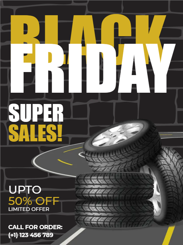 Custom Outdoor Yard Signs Multiple Sizes Black Friday Tires