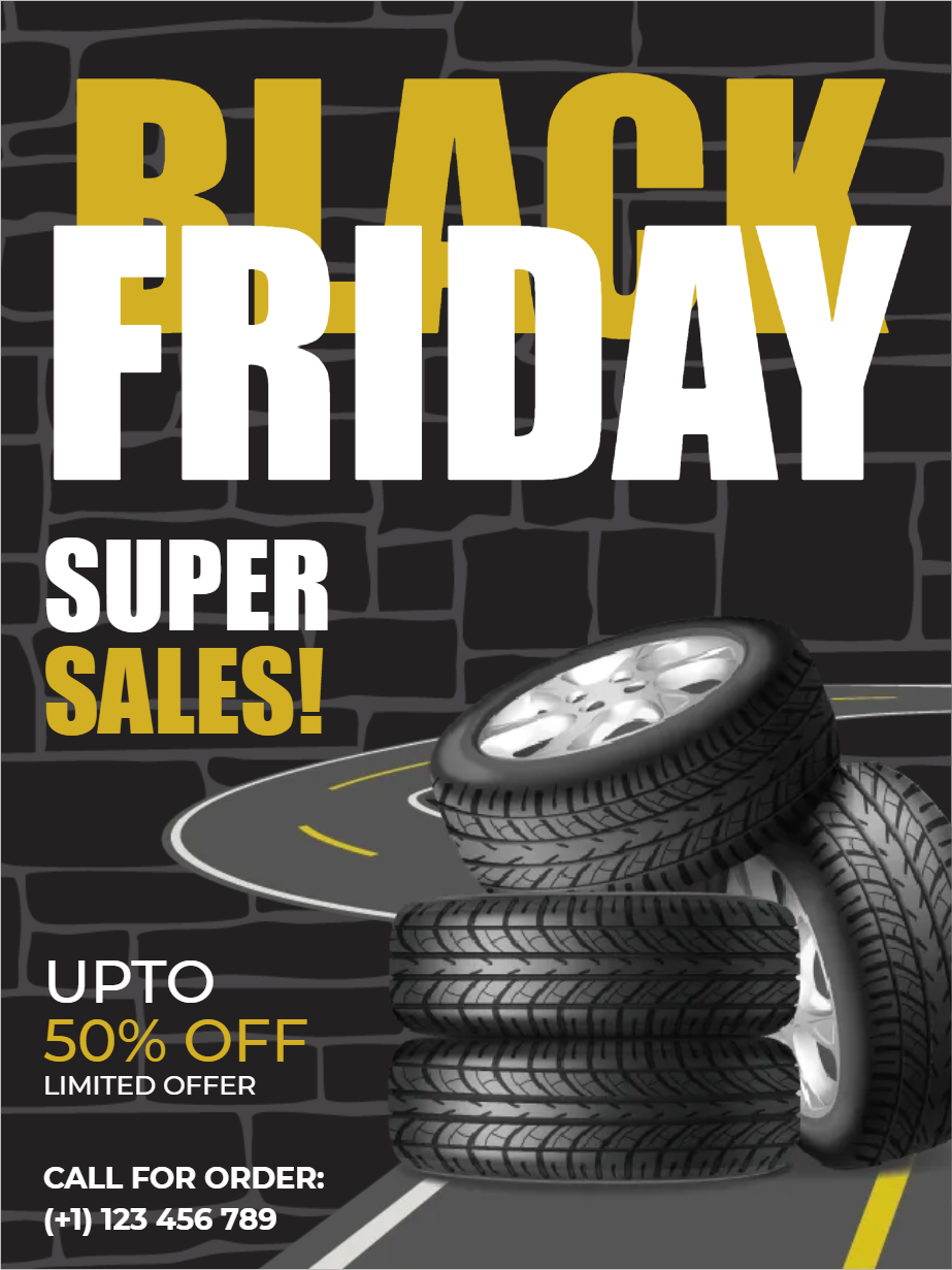 Custom Outdoor Yard Signs Multiple Sizes Black Friday Tires