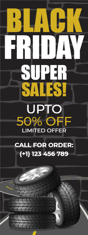 Custom Outdoor Yard Signs Multiple Sizes Black Friday Tires