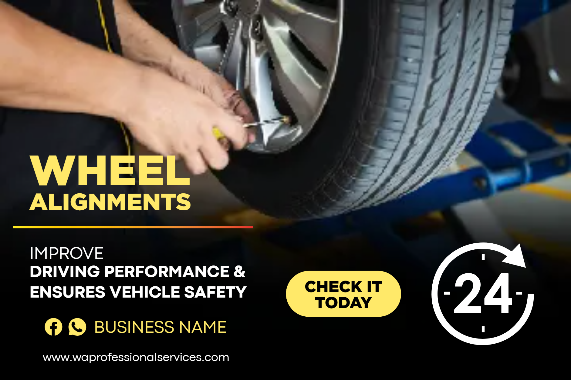 Custom Outdoor Yard Signs Multiple Sizes Wheel Alignment