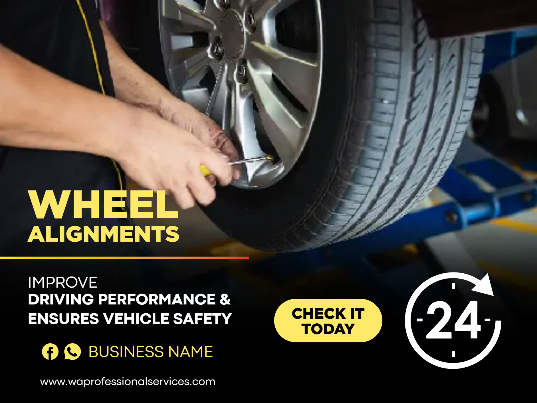 Custom Outdoor Yard Signs Multiple Sizes Wheel Alignment