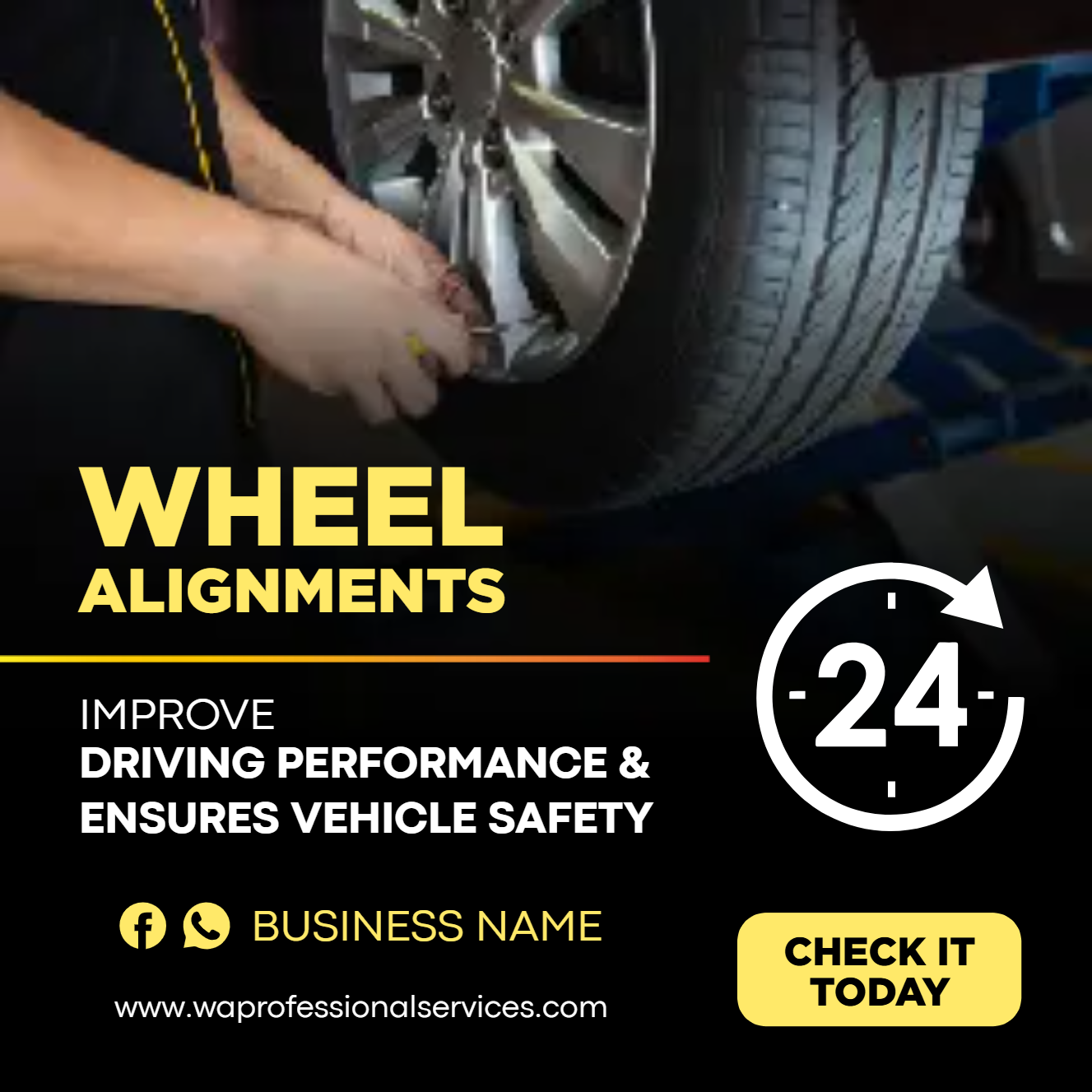 Custom Outdoor Yard Signs Multiple Sizes Wheel Alignment