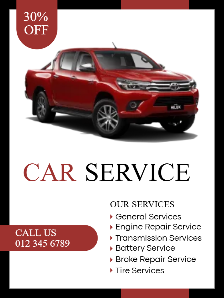 Custom Outdoor Yard Signs Multiple Sizes Car Service