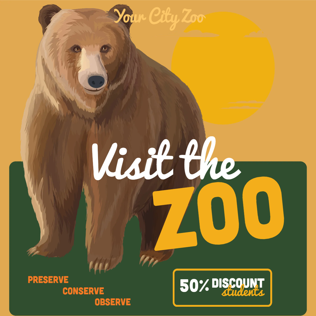 Custom Outdoor Yard Signs Multiple Sizes Visit The Zoo