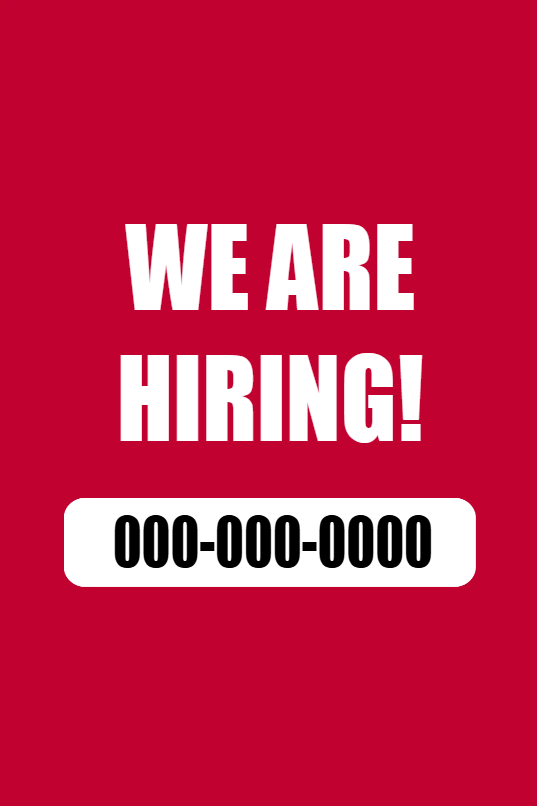 Custom Outdoor Yard Signs Multiple Sizes Hiring