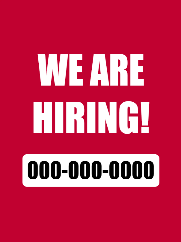 Custom Outdoor Yard Signs Multiple Sizes Hiring