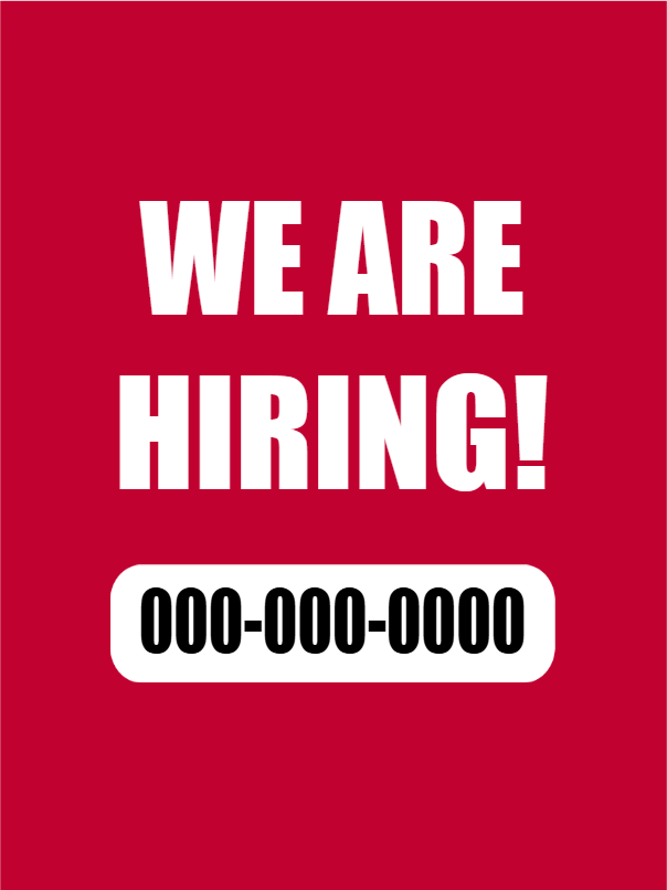 Custom Outdoor Yard Signs Multiple Sizes Hiring