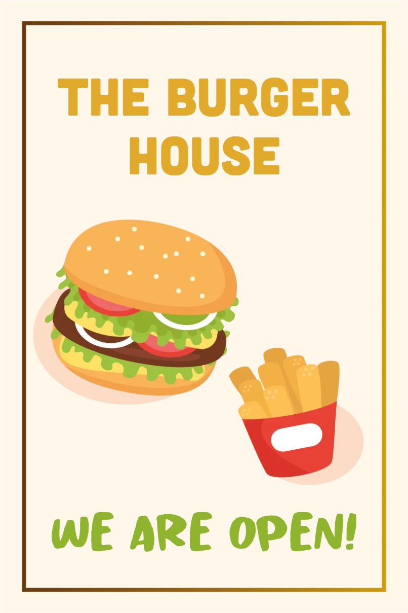 Custom Outdoor Yard Signs Multiple Sizes Burger House