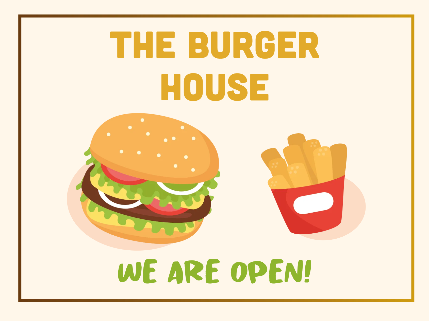 Custom Outdoor Yard Signs Multiple Sizes Burger House