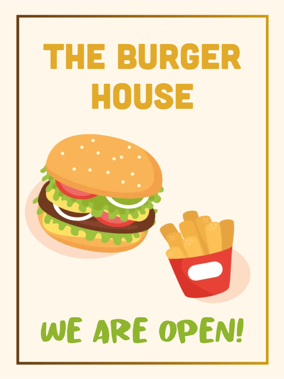 Custom Outdoor Yard Signs Multiple Sizes Burger House